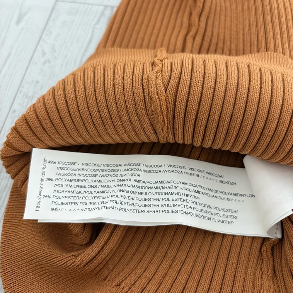 MINKPINK Gianna Knit Ribbed Top NWT